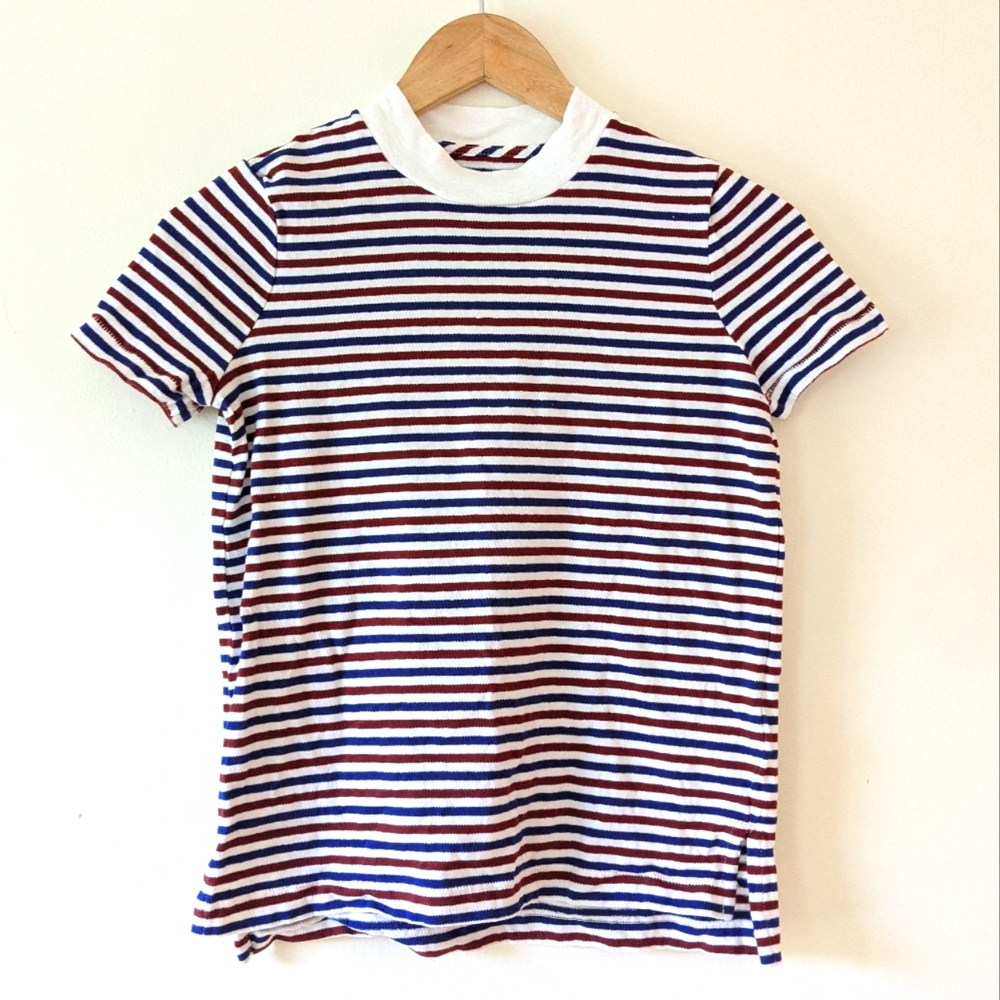 Madewell Red and Blue Striped Tee